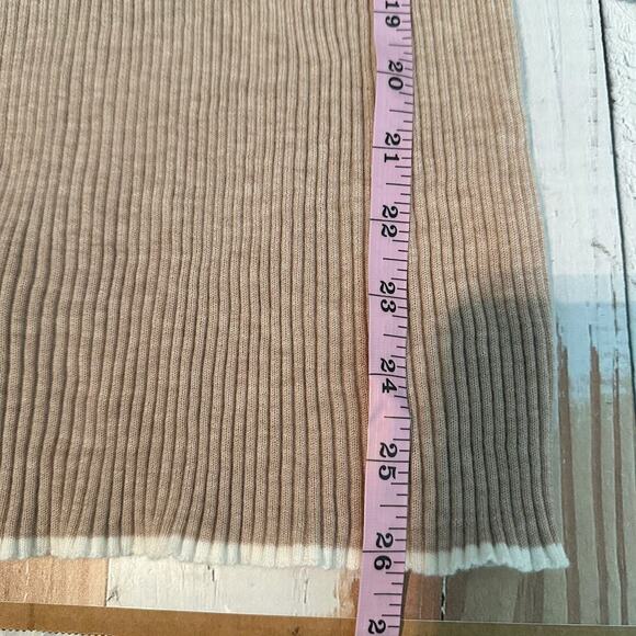 Vineyard Vines Rib Tipped Mock Neck Cashmere Long Line Sweater Size Large - Picture 7 of 8